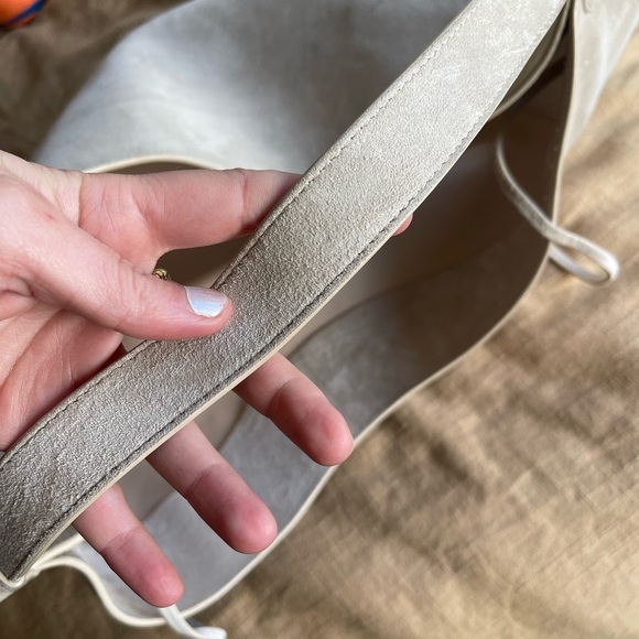 KHAITE Medium Lotus Tote in Grey Suede - Picture 11 of 16